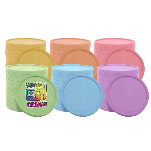 Jetons personnalisés recyclés ensemble de couleurs - Ø29 mm - 108 pièces