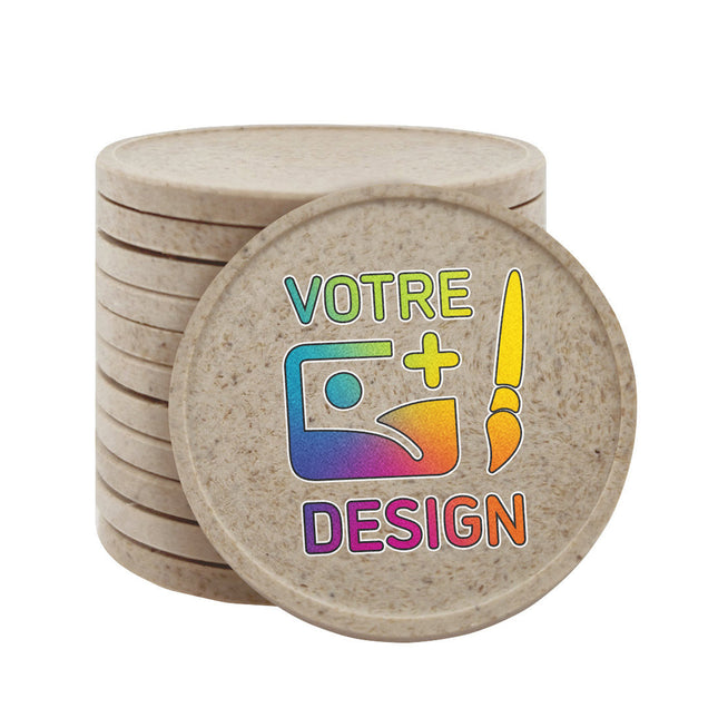 Jetons personnalisés en fibre de bois -  Ø35 mm - 100 pièces