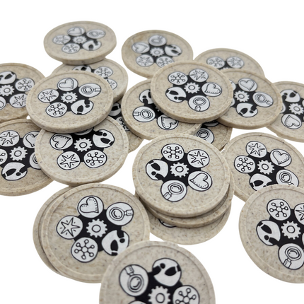 Jetons personnalisés en fibre de bois -  Ø29 mm - 100 pièces