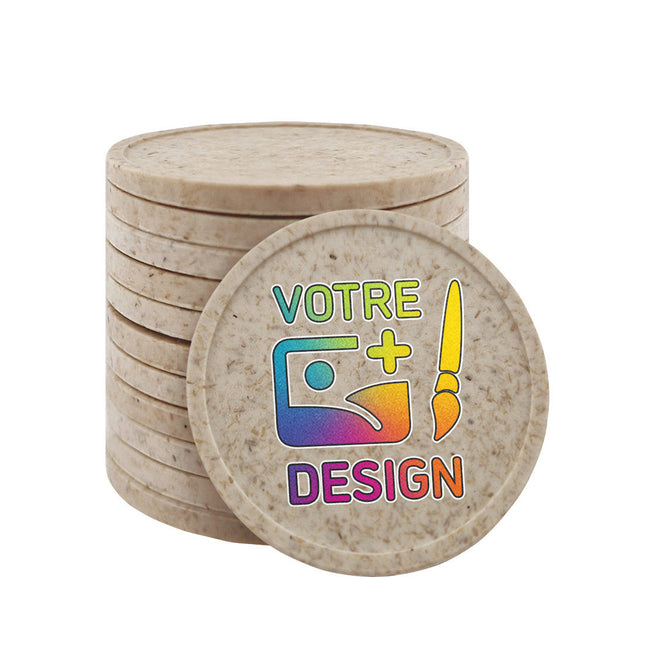 Jetons personnalisés en fibre de bois -  Ø29 mm - 100 pièces