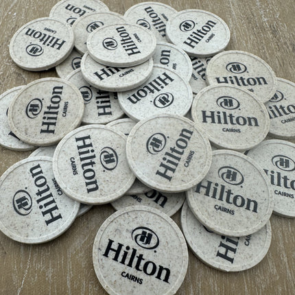 Jetons personnalisés en fibre de bois -  Ø29 mm - 100 pièces