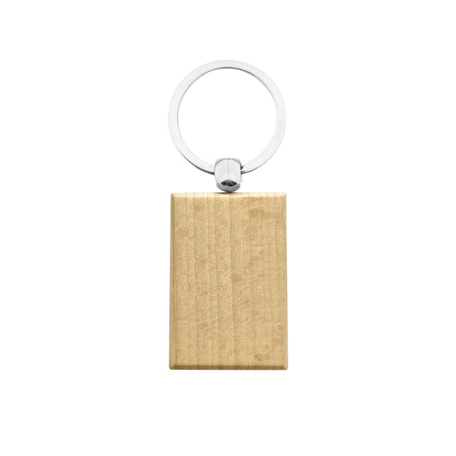 Porte-clés en bois rectangle - 43 x 30 mm- par pièce