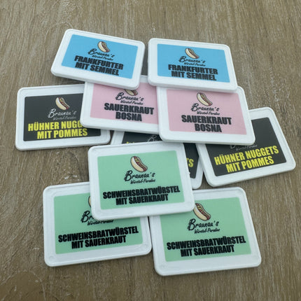Jetons personnalisés blancs rectangle - 50 x 35 mm - 100 pièces