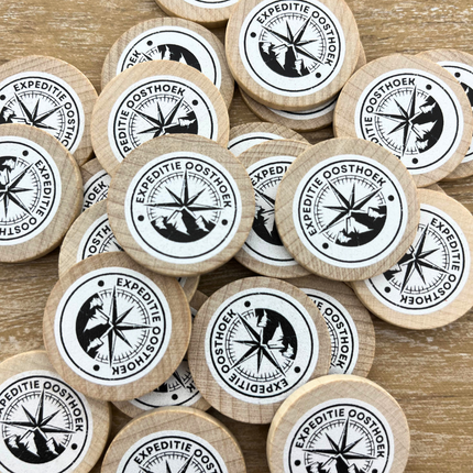Jetons personnalisés en bois - Ø29 mm - 100 pièces