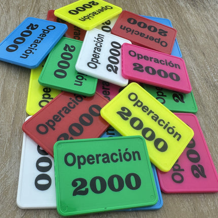 Jetons personnalisés rectangle - 50 x 35 mm - 100 pièces