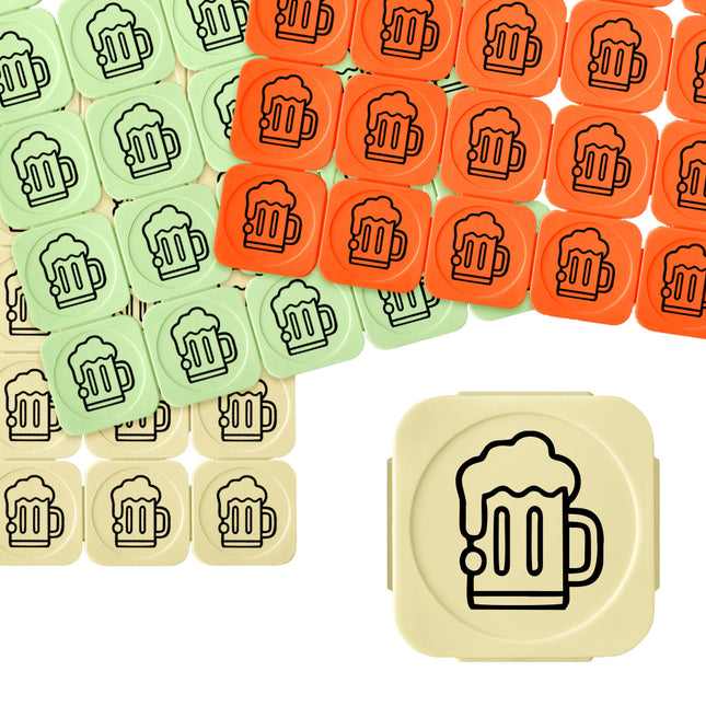 Jetons événementiels séparables chope de bière en plastique - par 100 pièces