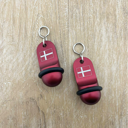 Porte-clés hôtel Mini Classic rouge personnalisé - aluminium - 60 x 25 mm - par pièce