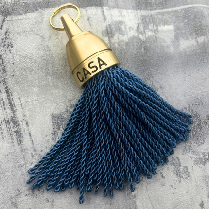 Porte-clés hôtel gravé Philadelphie bleu glacier - laiton - 140 mm - par pièce