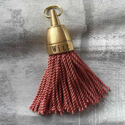 Porte-clés hôtel gravé Philadelphie vieux rose - laiton - 140 mm - par pièce