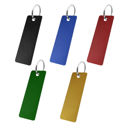 Porte-clés avec numéro de téléphone en aluminium anodisé rectangle - 70 x 25 mm - par pièce