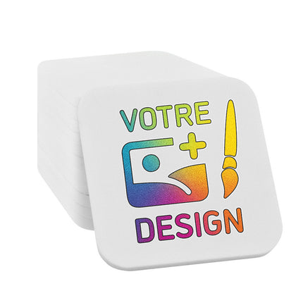 Jetons personnalisés blancs carré - 38 x 38 mm - 100 pièces