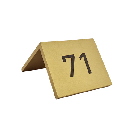 Chevalet de table numéroté doré aluminium Fortis - 50 x 40 mm - par pièce
