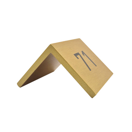 Chevalet de table numéroté doré aluminium Fortis - 50 x 40 mm - par pièce