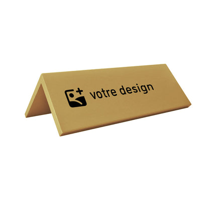 Chevalet de table personnalisé doré aluminium Fortis - 100 x 40 mm - par pièce