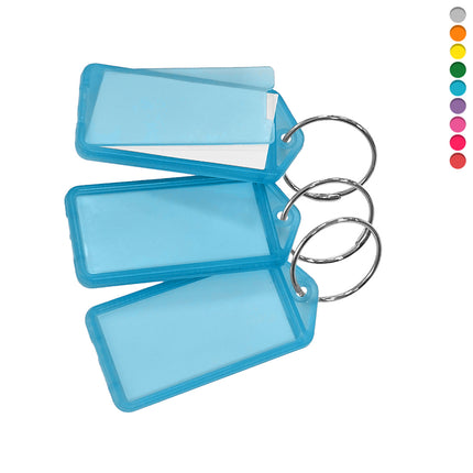 Porte-clés étiquettes avec anneau - 60 x 27 mm - 100 pièces
