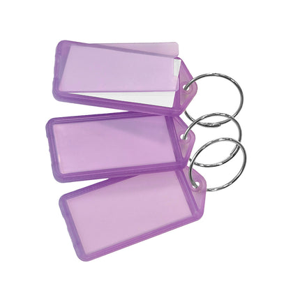 Porte-clés étiquettes avec anneau - 60 x 27 mm - 100 pièces