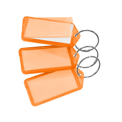 Porte-clés étiquettes avec anneau - 60 x 27 mm - 100 pièces