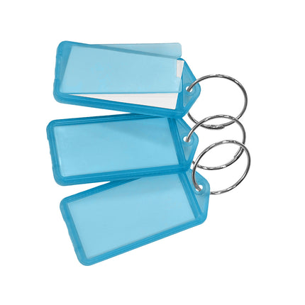 Porte-clés étiquettes avec anneau - 60 x 27 mm - 100 pièces