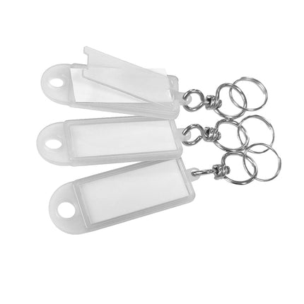 Porte-clés étiquettes avec émerillon - 60 x 22 mm - 100 pièces
