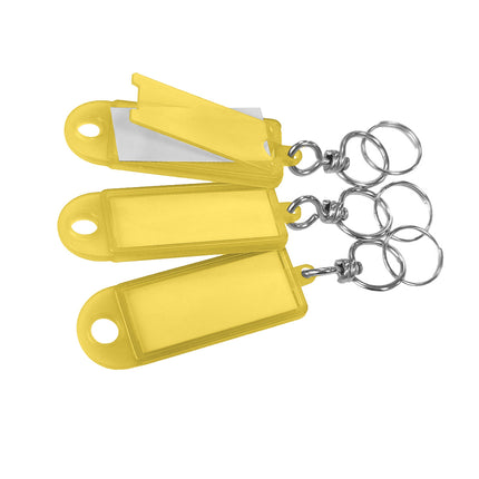 Porte-clés étiquettes avec émerillon - 60 x 22 mm - 100 pièces