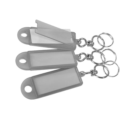 Porte-clés étiquettes avec émerillon - 60 x 22 mm - 100 pièces