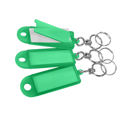 Porte-clés étiquettes avec émerillon - 60 x 22 mm - 100 pièces