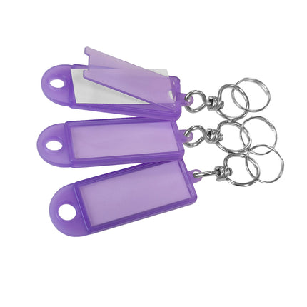 Porte-clés étiquettes avec émerillon - 60 x 22 mm - 100 pièces