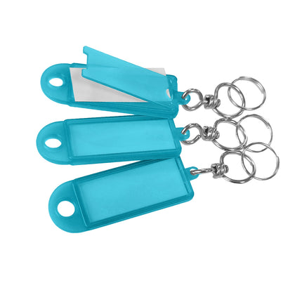 Porte-clés étiquettes avec émerillon - 60 x 22 mm - 100 pièces
