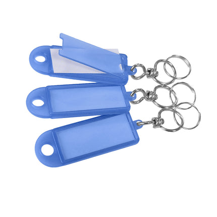 Porte-clés étiquettes avec émerillon - 60 x 22 mm - 100 pièces