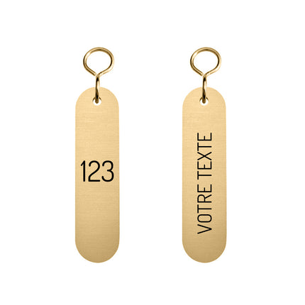 Porte-clés hôtel Félix gravé - laiton - 72 x 28 mm - par pièce