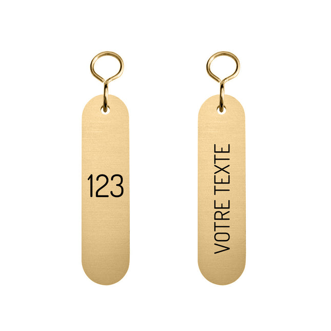 Porte-clés hôtel Félix gravé - laiton - 72 x 28 mm - par pièce