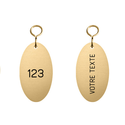 Porte-clés hôtel gravé Sablon - laiton - par pièce