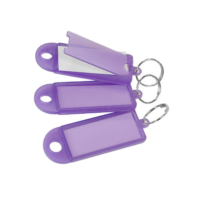 Porte-clés étiquettes avec anneau - 60 x 22 mm - 100 pièces