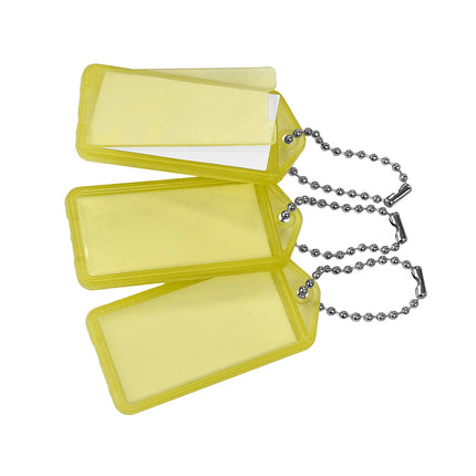 Porte-clés étiquettes avec chaîne à billes - 60 x 27 mm - 100 pièces