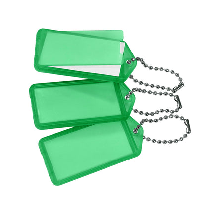 Porte-clés étiquettes avec chaîne à billes - 60 x 27 mm - 100 pièces