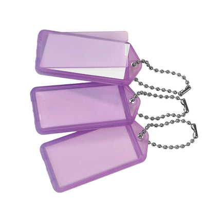 Porte-clés étiquettes avec chaîne à billes - 60 x 27 mm - 100 pièces