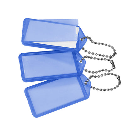 Porte-clés étiquettes avec chaîne à billes - 60 x 27 mm - 100 pièces