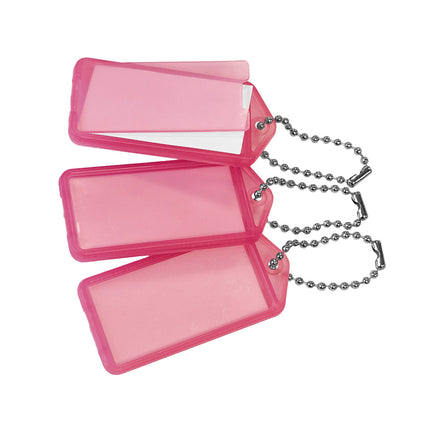 Porte-clés étiquettes avec chaîne à billes - 60 x 27 mm - 100 pièces