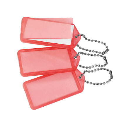Porte-clés étiquettes avec chaîne à billes - 60 x 27 mm - 100 pièces