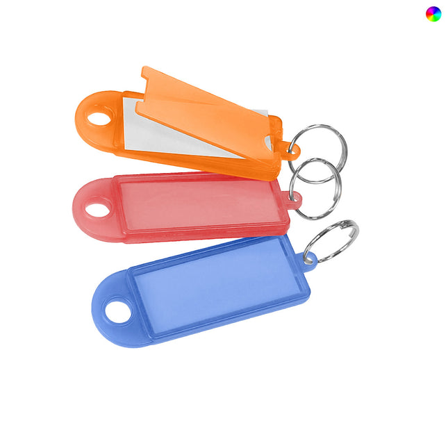 Porte-clés étiquettes ensemble de 10 couleurs - 60 x 22 mm - 100 pièces