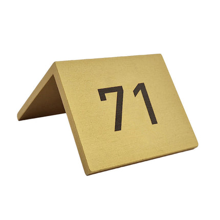 Chevalet de table numéroté doré aluminium Fortis - 60 x 50 mm - par pièce