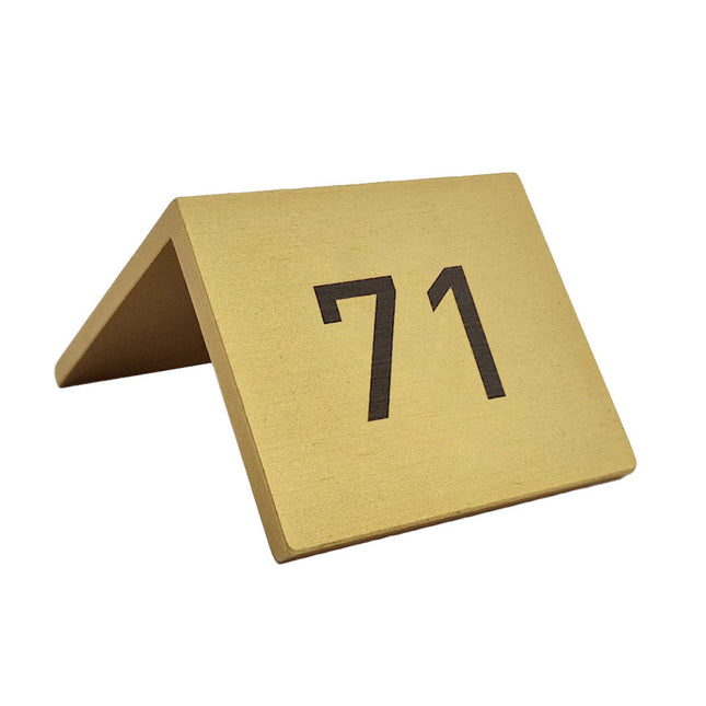 Chevalet de table numéroté doré aluminium Fortis - 60 x 50 mm - par pièce