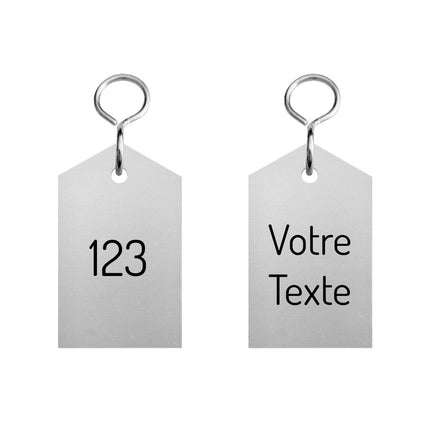 Porte-clés hôtel Bercy gravé - 50 x 30 mm - aluminium - par pièce