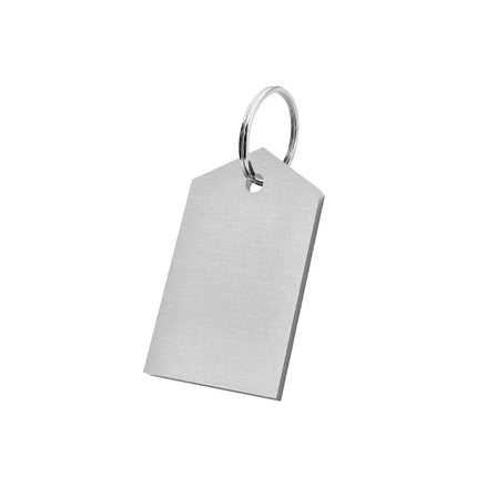 Porte-clés argenté en aluminium anodisé triangle - 50 x 30 mm - par pièce