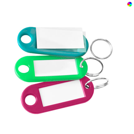 Porte-clés étiquettes ensemble de 10 couleurs - 55 x 22 mm - 100 pièces