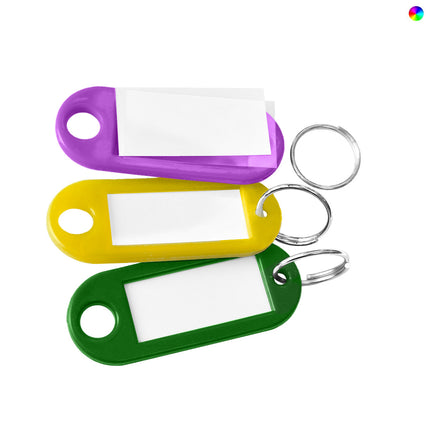 Porte-clés étiquettes ensemble de 10 couleurs - 55 x 22 mm - 100 pièces