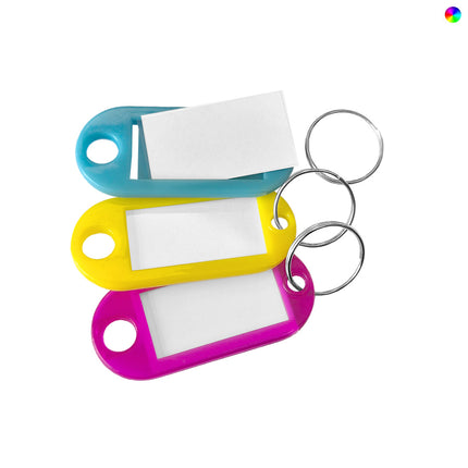 Porte-clés étiquettes ensemble de 10 couleurs - 48 x 22 mm - 100 pièces