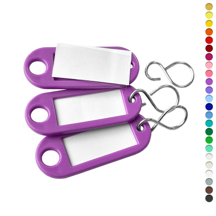 Porte-clés étiquettes - 55 x 22 mm - 100 pièces - ensemble de 25 couleurs