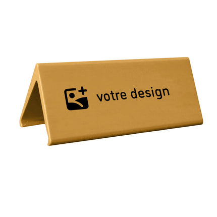 Chevalet de table doré Élégant personnalisé aluminium - 120 x 55 mm - par pièce