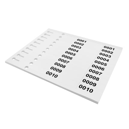 Étiquettes à boucle numérotées - 250 x 19,1 mm - avec perforation - 100 étiquettes